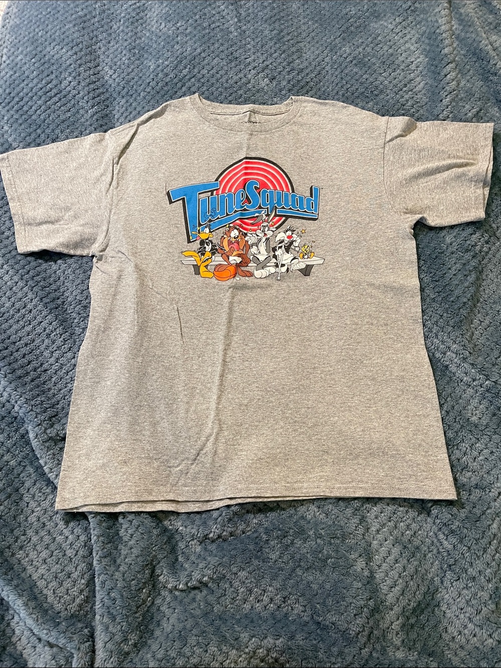 Warner Bros. Tune Squad Gray Tee with Colorful Looney Tunes Graphic